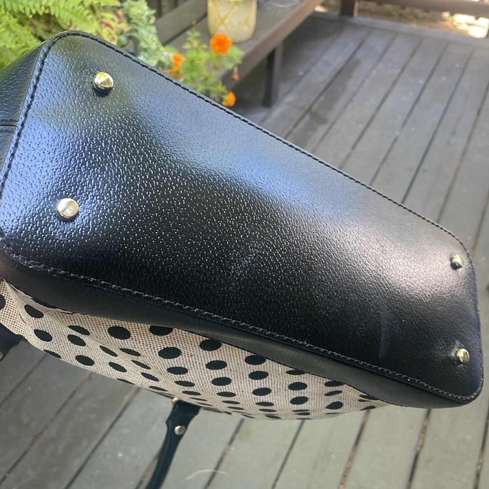 Kate Spade Black and Tan Polka Dot Tote - Picture 3 of 6